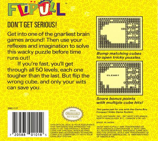 Flipull : An Exciting Cube Game — Box back