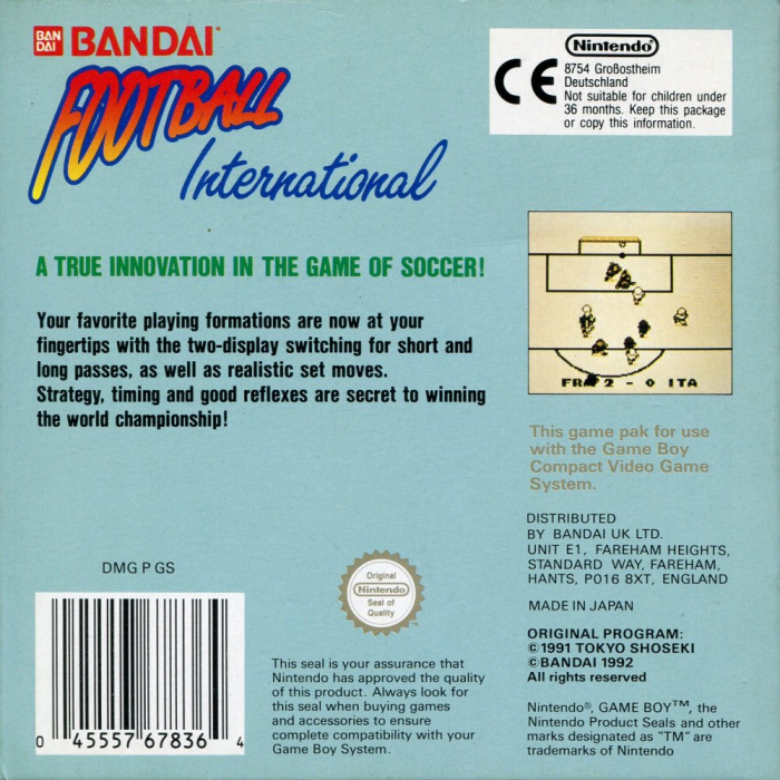 Football International — Box back