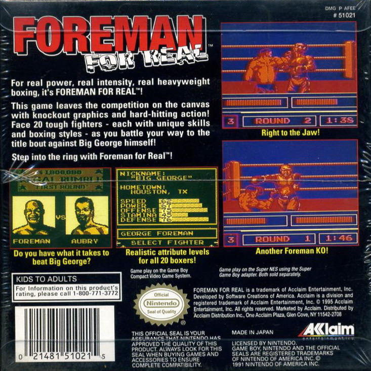 Foreman for Real — Box back