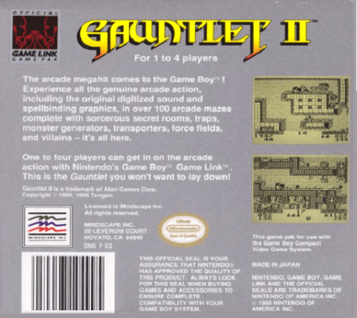 Gauntlet II — Box back