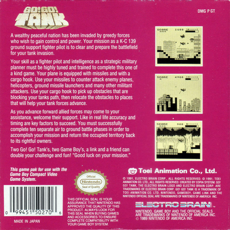 Go! Go! Tank — Box back