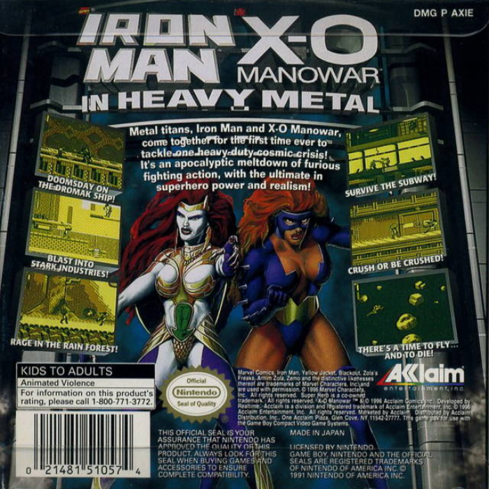 Iron Man -  X-O Manowar in Heavy Metal — Box back