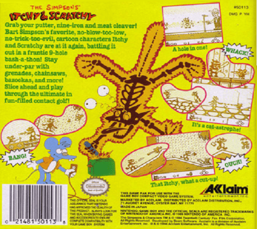 Itchy & Scratchy in Miniature Golf Madness — Box back
