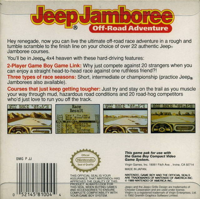 Jeep Jamboree — Box back