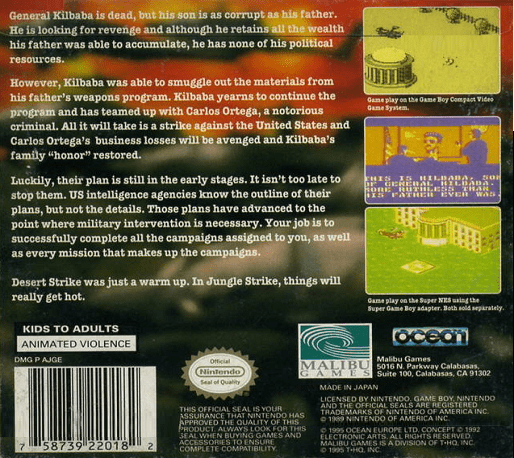 Jungle Strike — Box back