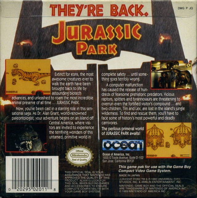 Jurassic Park — Box back
