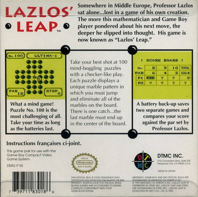 Lazlos' Leap — Box back