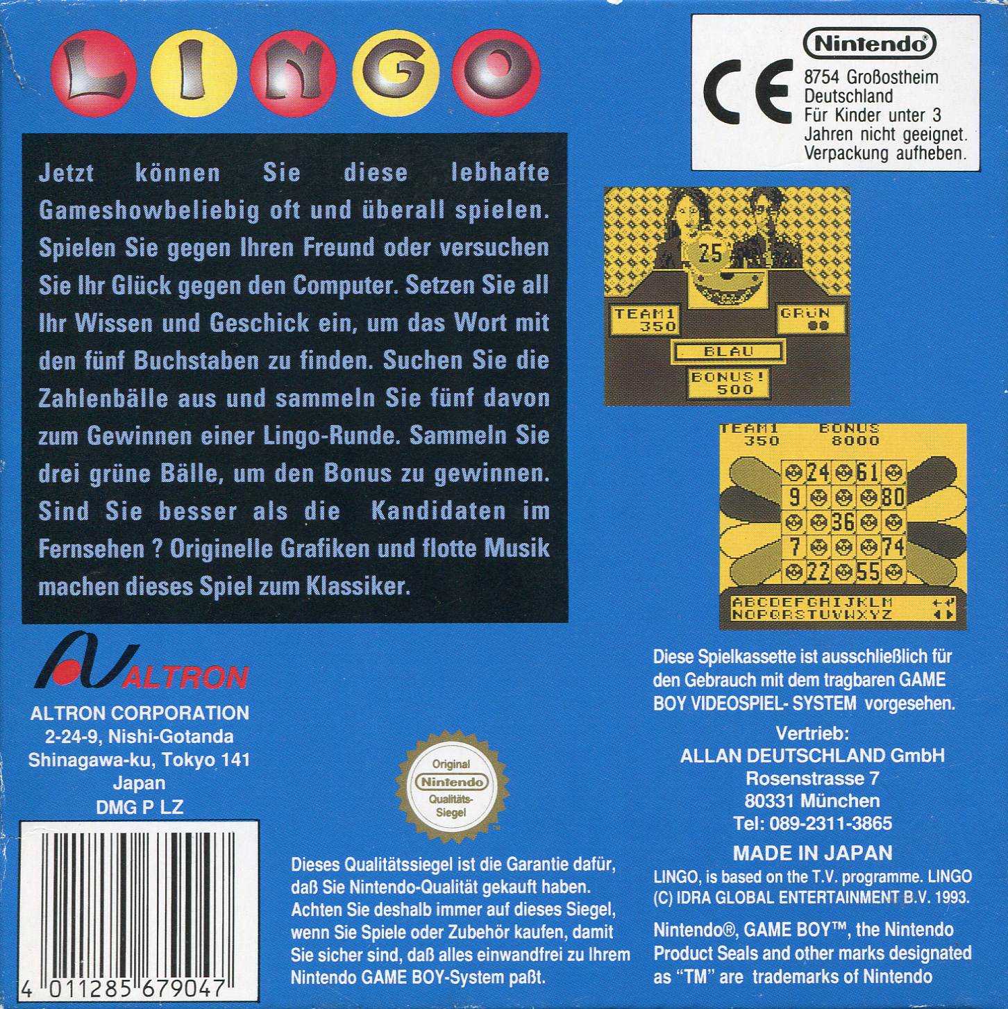 Lingo — Box back