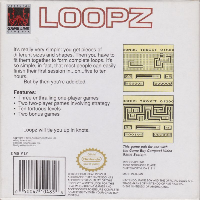 Loopz — Box back