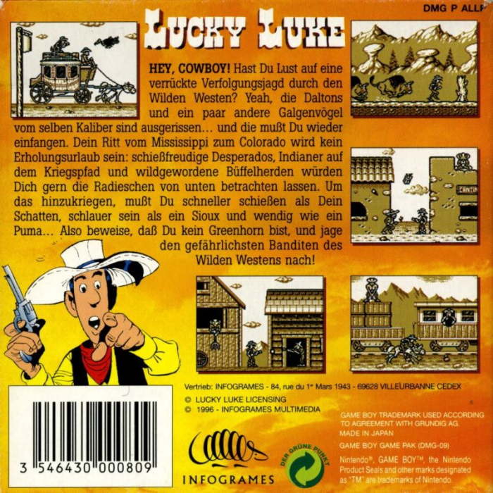 Lucky Luke — Box back