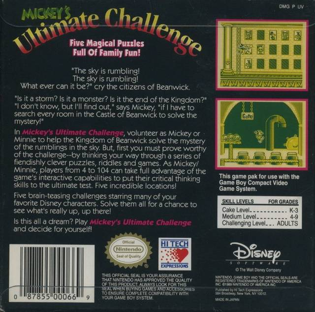 Mickey's Ultimate Challenge — Box back