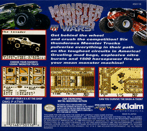 Monster Truck Wars — Box back