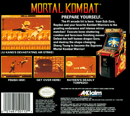 Mortal Kombat — Box back