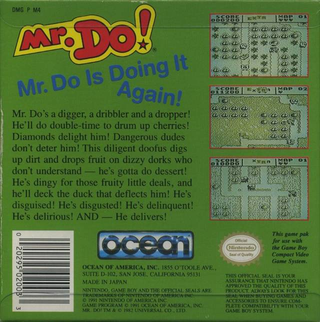 Mr. Do! — Box back