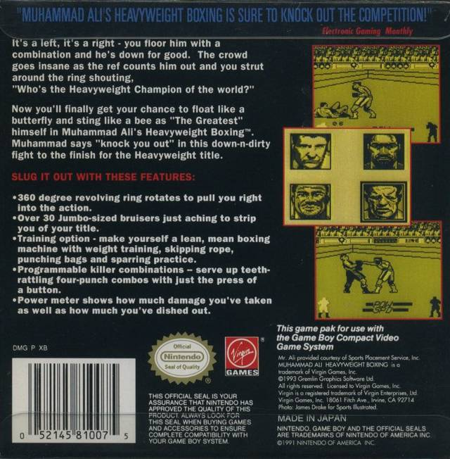 Muhammad Ali Heavyweight Boxing — Box back