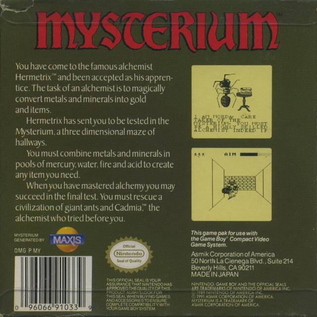 Mysterium — Box back