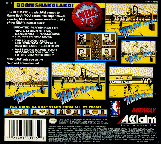 NBA Jam — Box back