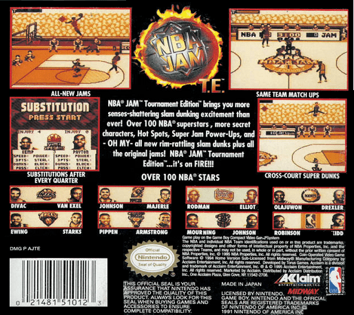 NBA Jam Tournament Edition — Box back