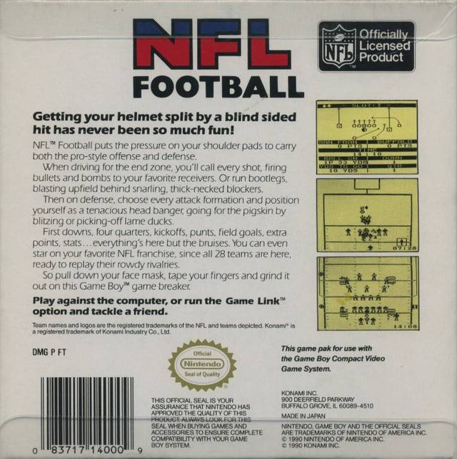 NFL Football — Box back