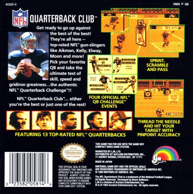 NFL Quarterback Club '95 — Box back