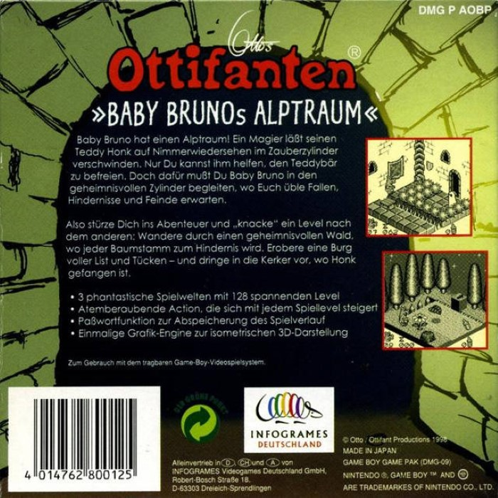 Otto's Ottifanten : Baby Bruno's Nightmare — Box back