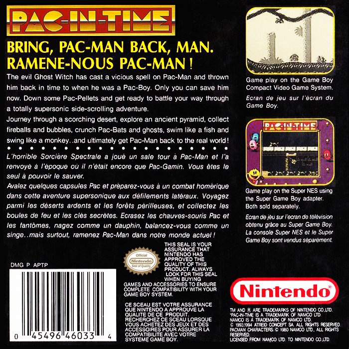 Pac-In-Time — Box back