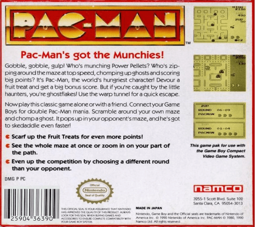 Pac-Man — Box back