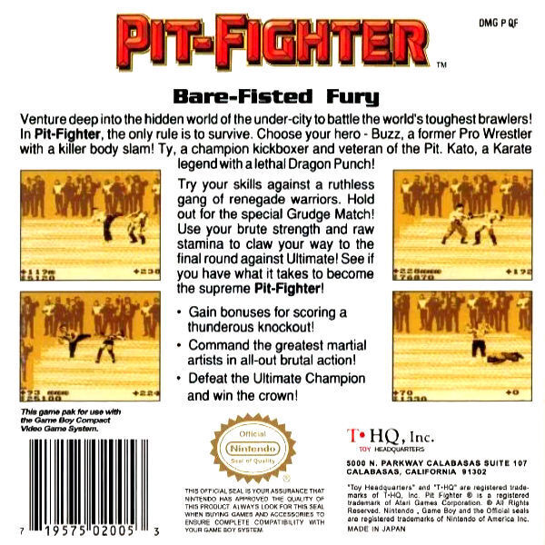 Pit-Fighter — Box back