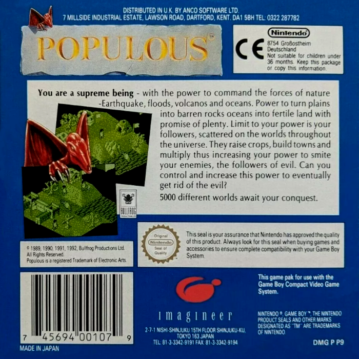 Populous — Box back