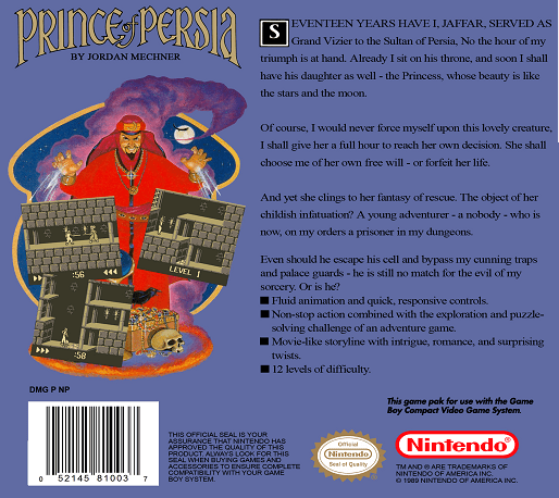 Prince of Persia — Box back