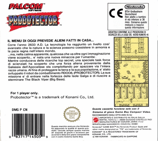 Probotector — Box back