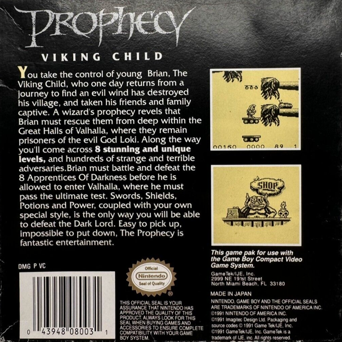 Prophecy : The Viking Child — Box back