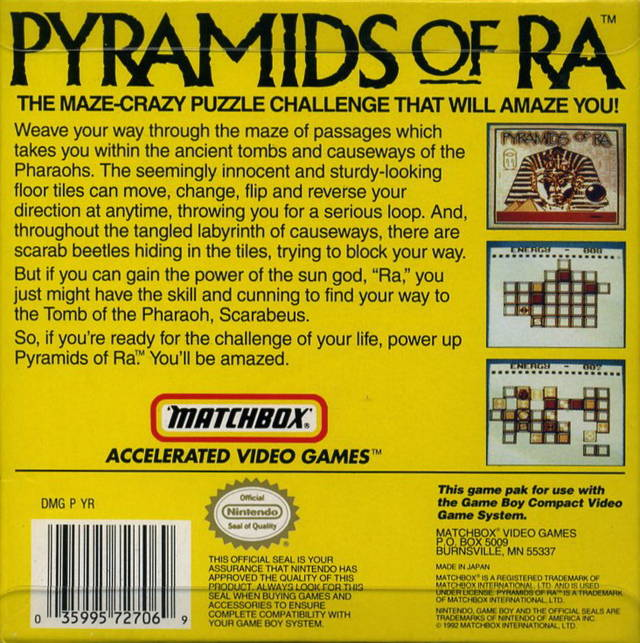 Pyramids of Ra — Box back