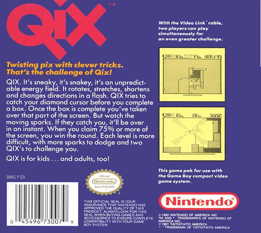 QIX — Box back