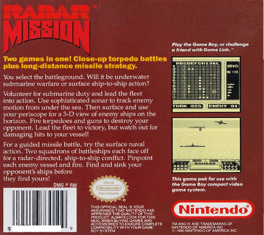 Radar Mission — Box back