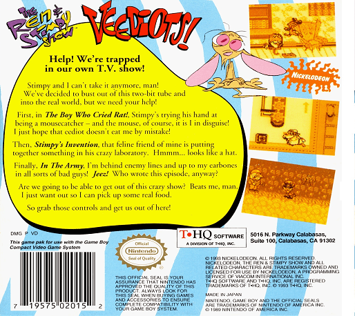 Ren & Stimpy Show, The - Veediots! — Box back