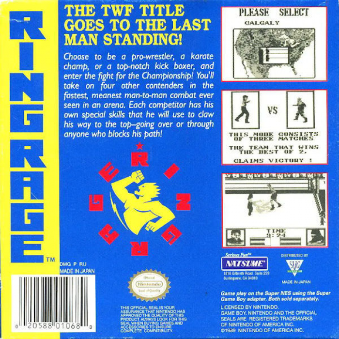 Ring Rage — Box back
