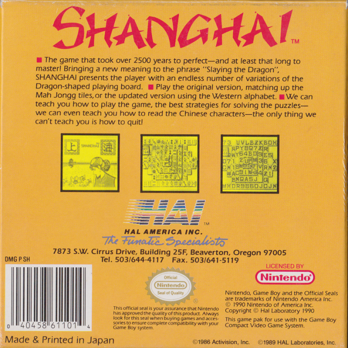 Shanghai — Box back