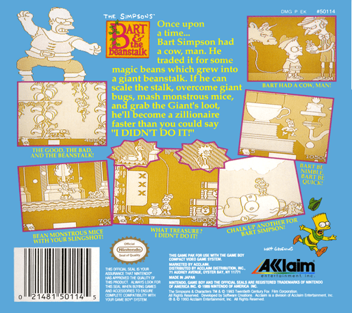 Simpsons, The - Bart & the Beanstalk — Box back