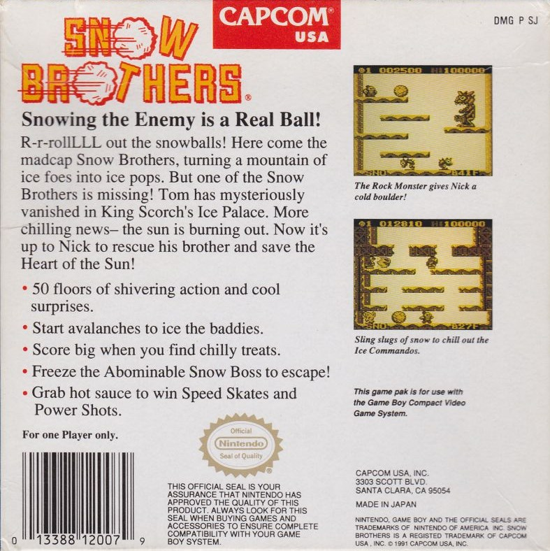 Snow Bros. — Box back