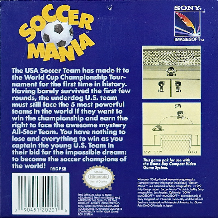 Soccer Mania — Box back
