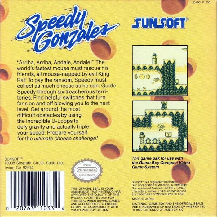 Soreyuke! Speedy Gonzales — Box back