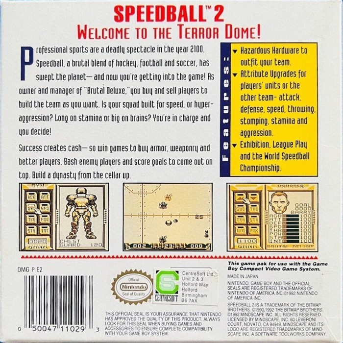 Speedball 2 : Brutal Deluxe — Box back