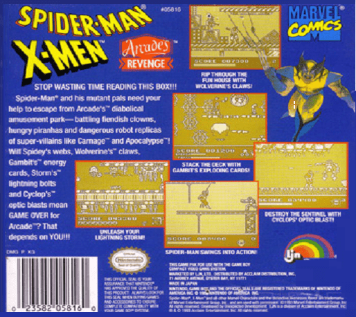 Spider-Man - X-Men - Arcade's Revenge — Box back
