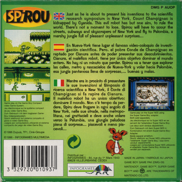 Spirou — Box back