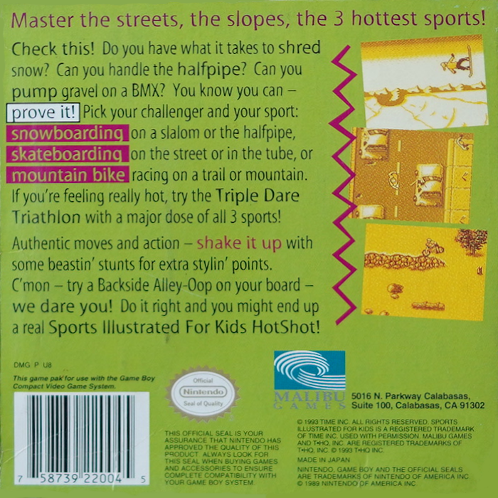 Sports Illustrated for Kids : The Ultimate Triple Dare! — Box back