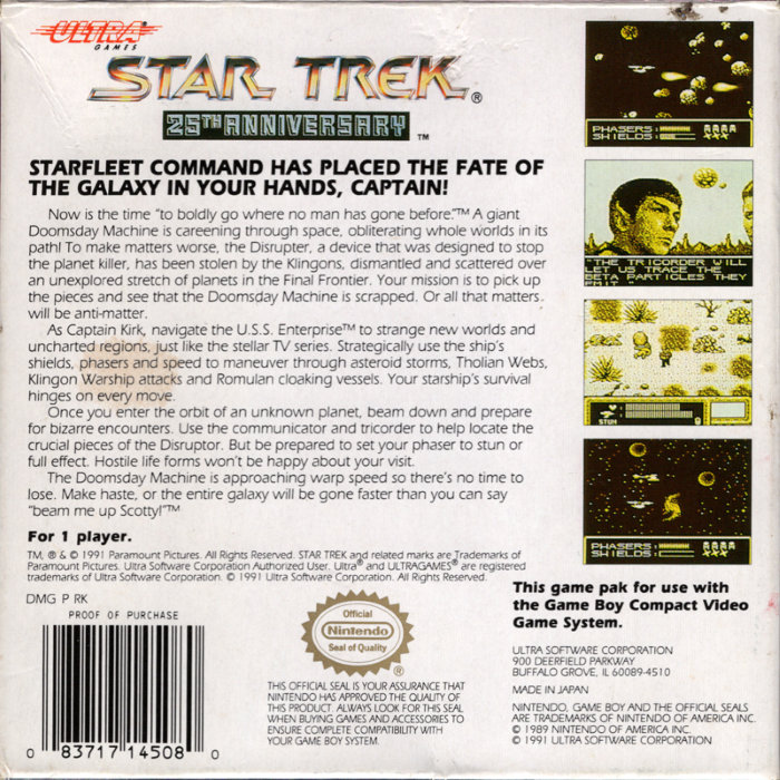 Star Trek : 25th Anniversary — Box back