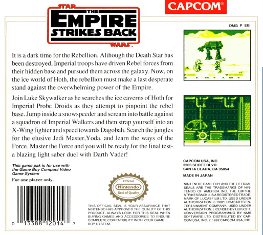 Star Wars : The Empire Strikes Back — Box back