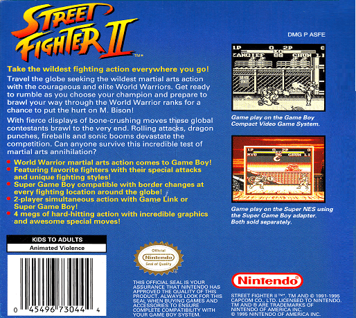 Street Fighter II — Box back