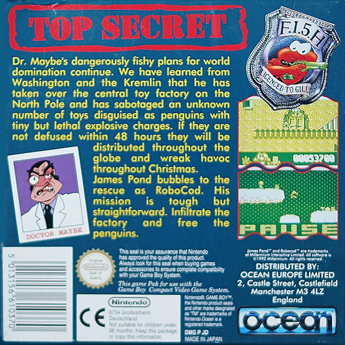 Super James Pond — Box back